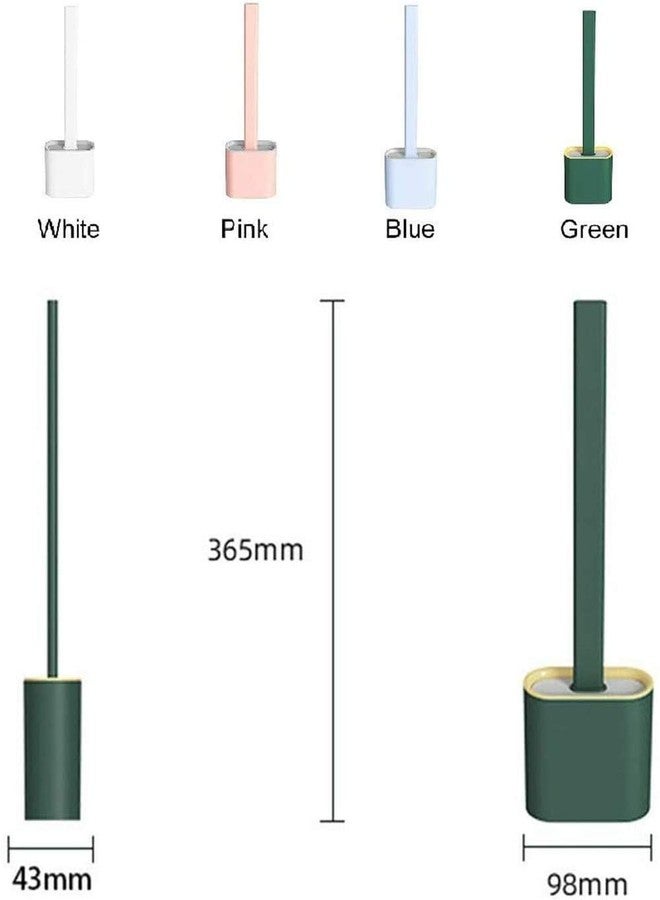 Kproxi Silicon Toilet Brush with Slim Holder Flex Toilet Brush Anti-drip Set Toilet Bowl Cleaner Brush, No-Slip Long Handle Soft Silicone Bristle Clean Toilet Corner Easily, Wall Mounting, Multi color - Image 3